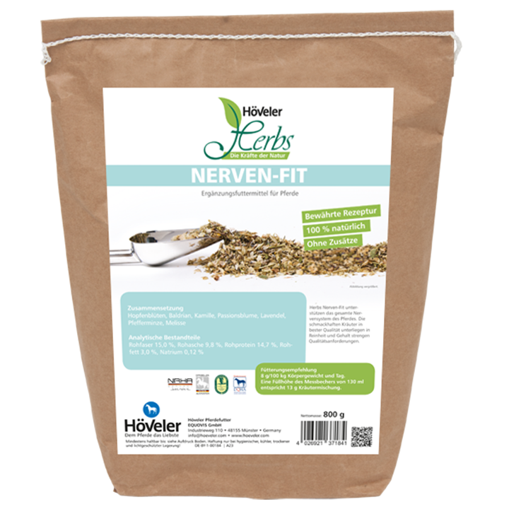 Höveler Herbs Nerven-Fit - mierīgam un lidzsvarotam zirgam 800gr