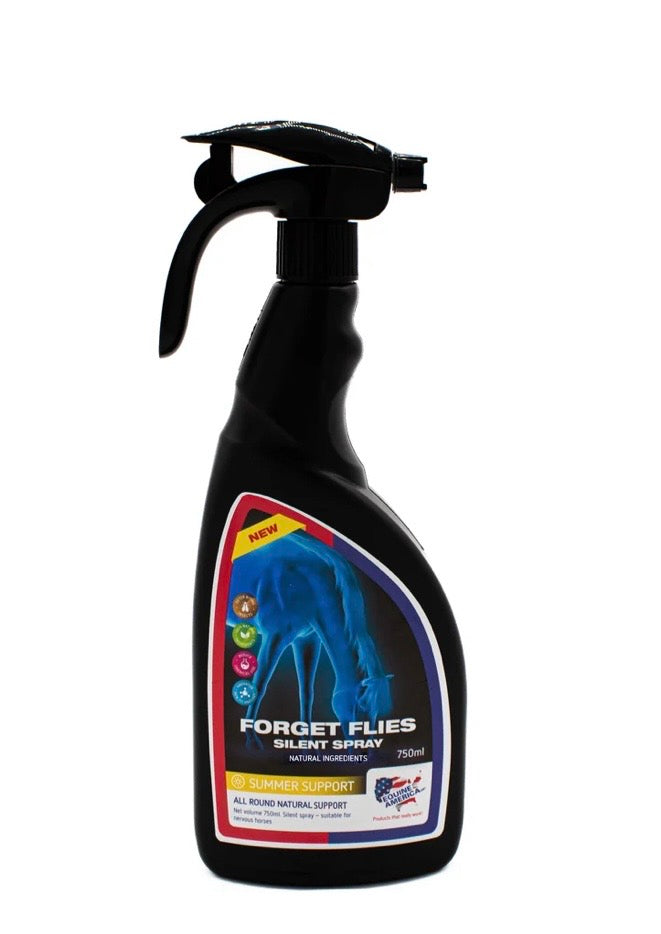 Equine America Forget Flies™ Silent Spray – dabisks līdzeklis pret mušām un dunduriem 750ml