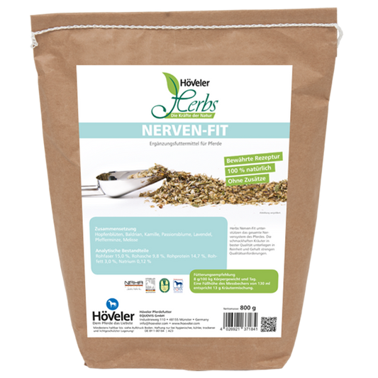 Höveler Herbs Nerven-Fit - mierīgam un lidzsvarotam zirgam 800gr